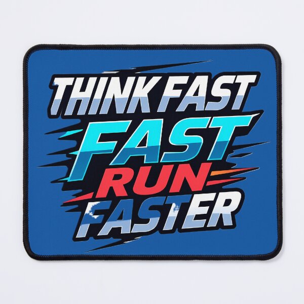 Item preview, Think Fast Run Faster – Motivational Speed Typography Logo designed and sold by aiartroom31.