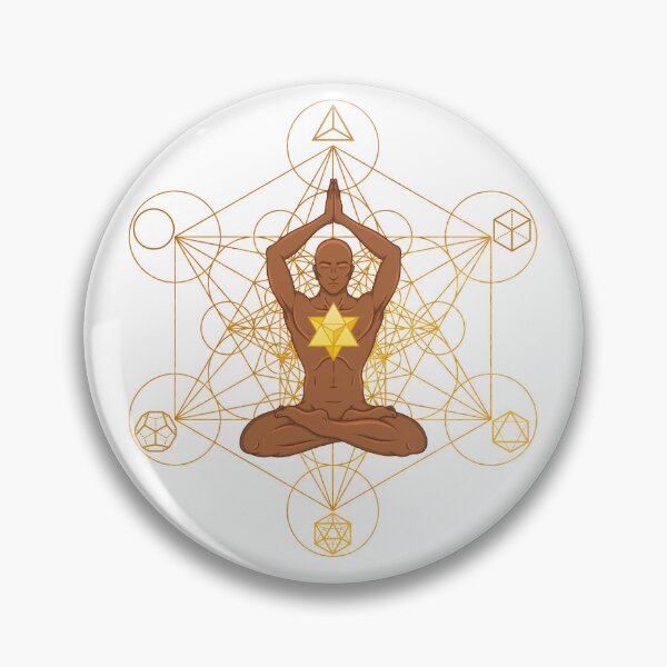 Item preview, Meditating Man with Merkaba and Sacred Geometry | Spiritual Yoga Art designed and sold by MJ Koldewyn.