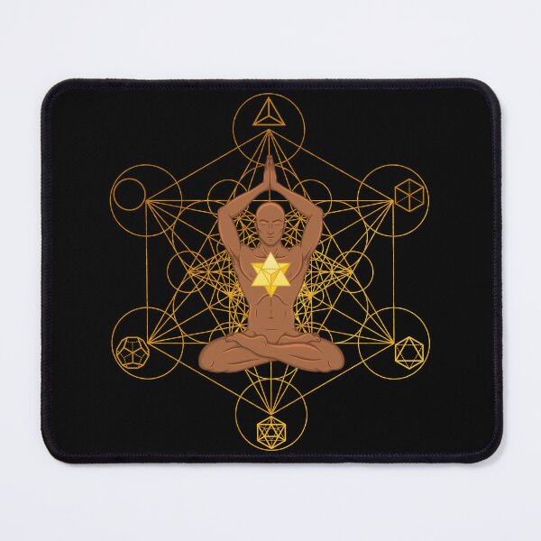 Item preview, Meditating Man with Merkaba and Sacred Geometry | Spiritual Yoga Art designed and sold by MJ Koldewyn.