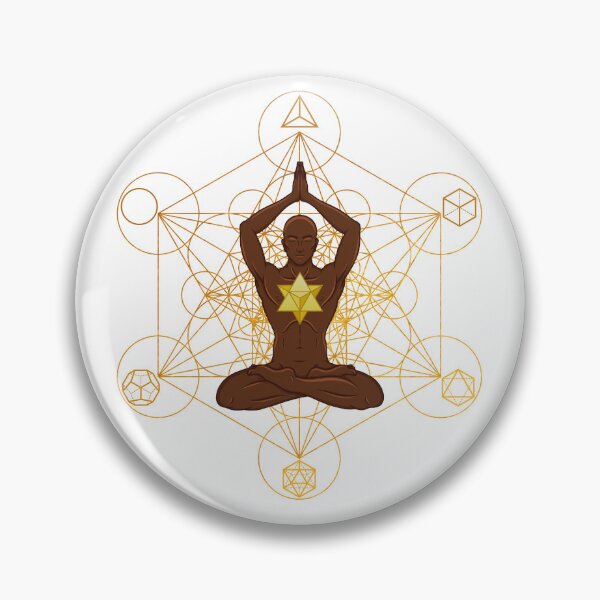 Item preview, Meditating Man with Merkaba and Sacred Geometry | Spiritual Yoga Art designed and sold by MJ Koldewyn.