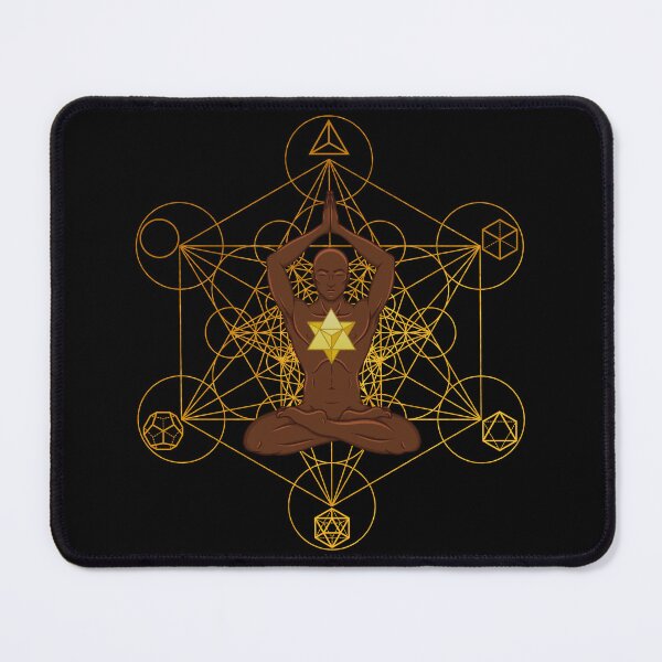 Item preview, Meditating Man with Merkaba and Sacred Geometry | Spiritual Yoga Art designed and sold by MJ Koldewyn.