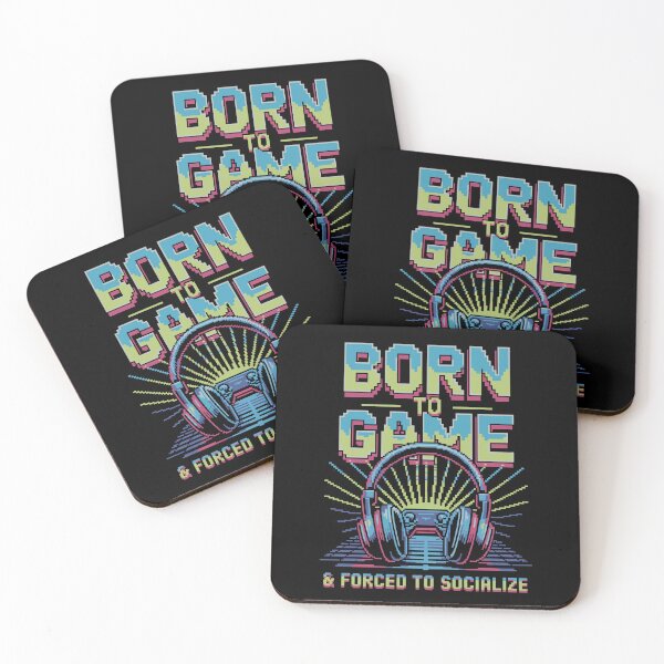 Item preview, Born to Game, Forced to Socialize - Retro Pixel Gamer Design designed and sold by Serbin.