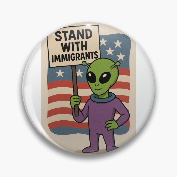Item preview, "Alien for Immigrants – Cartoon Protest Design" designed and sold by GARAPROMOCIONES.