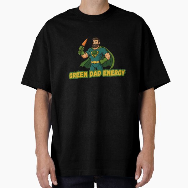 Item preview, Green Dad Energy – Funny Vegan Superhero Shirt designed and sold by RideFightRhythm.