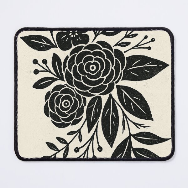 Item preview, Linocut Floral Design,Pattern designed and sold by Pacika.
