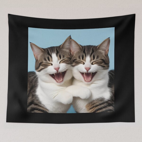 Item preview, Laughing super cute cats designed and sold by Miro4.