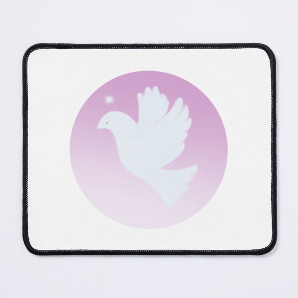 Item preview, Dove of peace with Christ star, on a pale pink gradient designed and sold by CrocoDi.