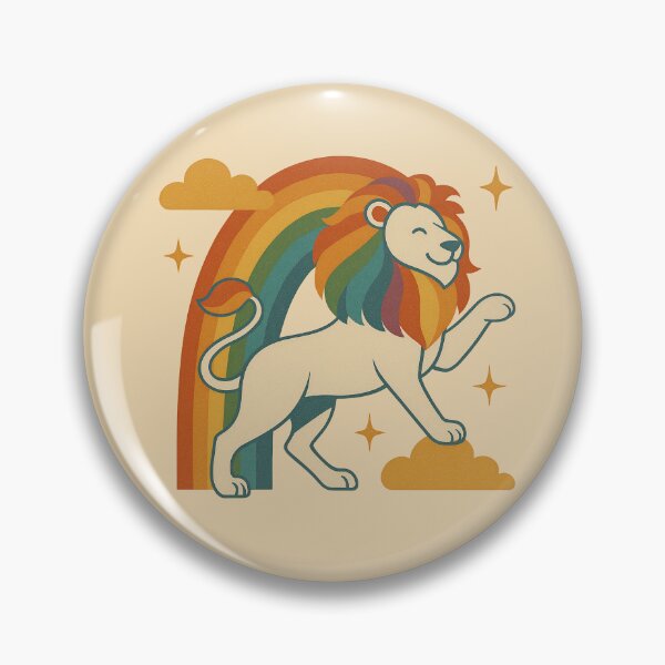 Artikelvorschau, Retro Regenbogen Mähne Löwe Kunst entworfen und verkauft von MSRART.