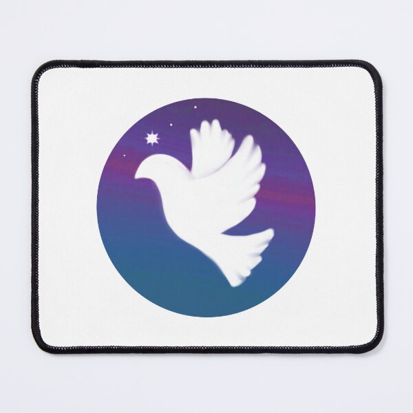 Item preview, Dove of peace with Christ star, dark turquoise, violet (without eye) designed and sold by CrocoDi.