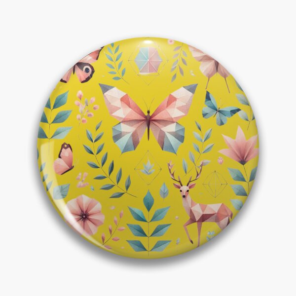 Item preview, Geometric Nature: Butterflies, Flowers, and Deer Harmony designed and sold by PrismWild.