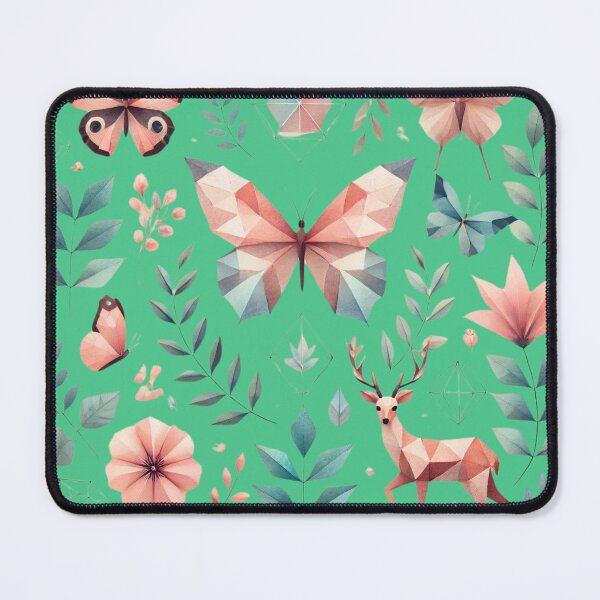Item preview, Geometric Nature: Butterflies, Flowers, and Deer Harmony designed and sold by PrismWild.
