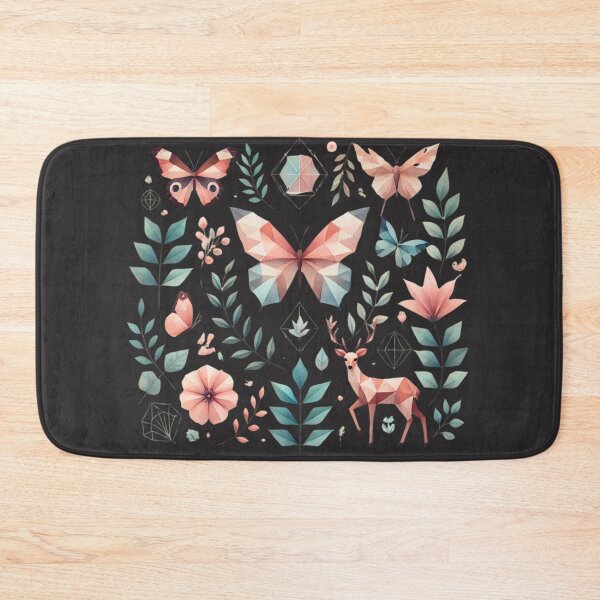 Item preview, Geometric Nature: Butterflies, Flowers, and Deer Harmony designed and sold by PrismWild.