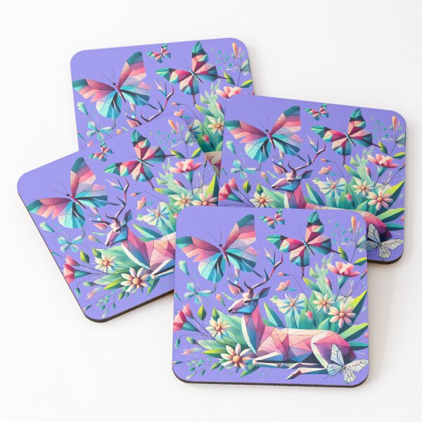 Item preview, Geometric Nature with Butterflies and Deer designed and sold by PrismWild.