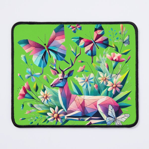 Item preview, Geometric Nature with Butterflies and Deer designed and sold by PrismWild.