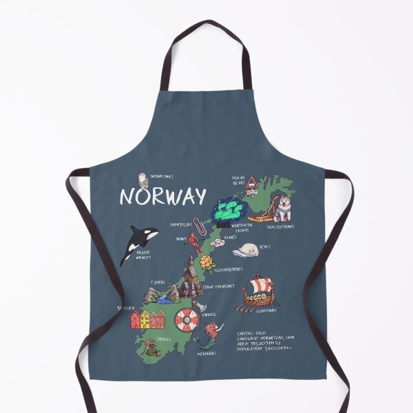 Item preview, Norway - illustrated map designed and sold by BeeHappyShop.
