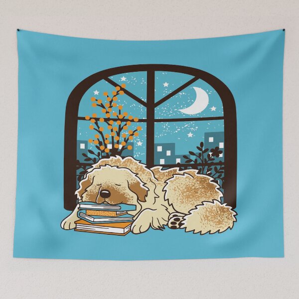 Item preview, Sleepy Leonberger and Books designed and sold by Wlaurence.