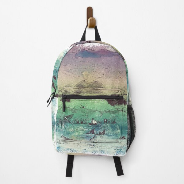Item preview, Rainbow Volcanic Tropical Island Scene designed and sold by TreeWyrm.