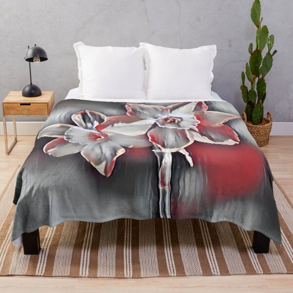 Item preview, 5 Striking Red-Centered Flower Designs | Bold Black and White Floral Art designed and sold by POETTICA.