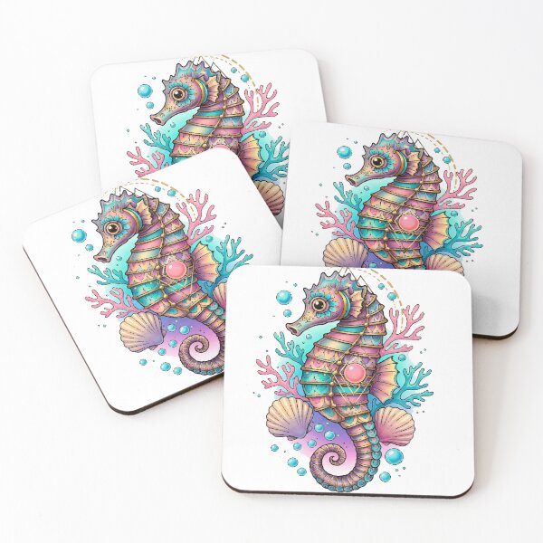Item preview, Caballito de Mar Ornamental – Ilustración Tatuaje Colorido y Detallado designed and sold by Ojo de Lilith.