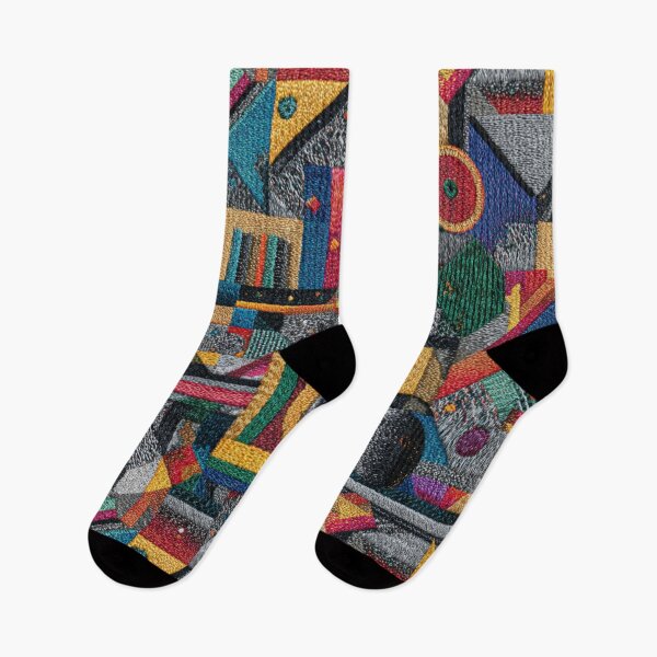 Item preview, Geometric Faux Embroidery Fabric – Bold Abstract Stitch Pattern designed and sold by Nicholas Panek.