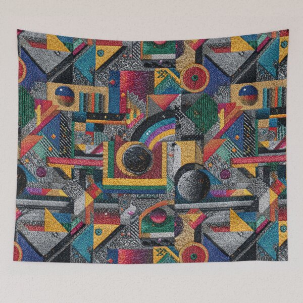 Item preview, Geometric Faux Embroidery Fabric – Bold Abstract Stitch Pattern designed and sold by Nicholas Panek.