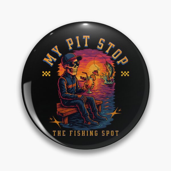 Item preview, My Pit Stop The Fishing Spot Funny Fishing Skeleton Fisherman Racing Watercraft Fishing Dock  designed and sold by CarantinedChaos.