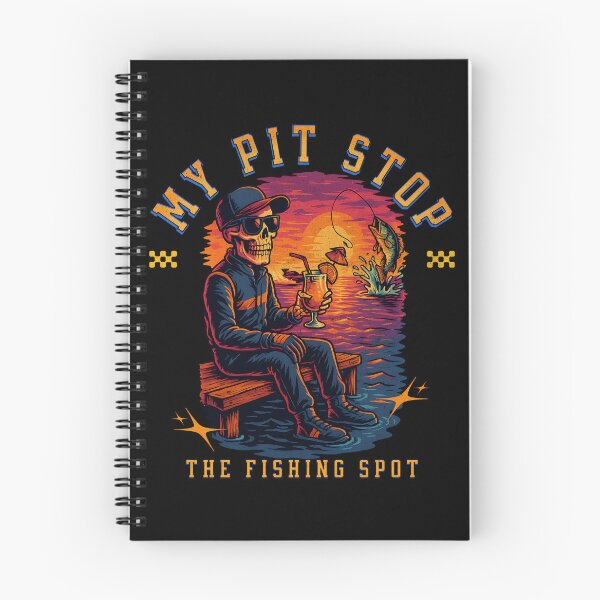 Item preview, My Pit Stop The Fishing Spot Funny Fishing Skeleton Fisherman Racing Watercraft Fishing Dock  designed and sold by CarantinedChaos.