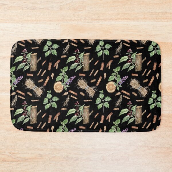 Item preview, Sandalwood, Patchouli and Vetiver - Natural pattern on black designed and sold by Flowersforbear.