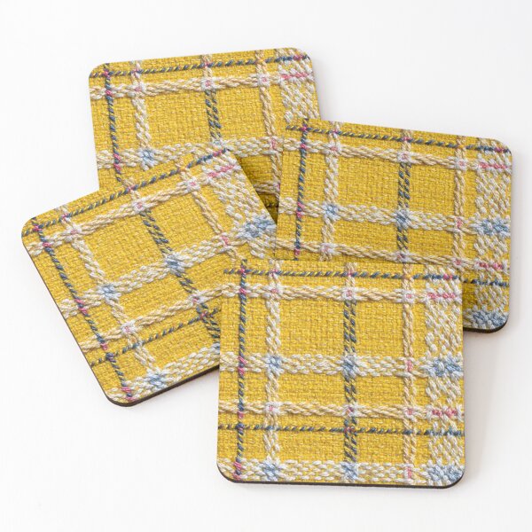 Item preview, Faux Embroidery Yellow Plaid Fabric – Bright Woven Look designed and sold by Nicholas Panek.