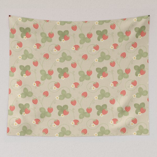 Item preview, strawberry garden beige designed and sold by sarahsdesigns02.