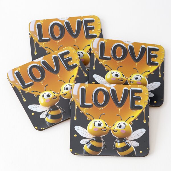 Item preview, Ultra-cute, sweet, cartoon-style illustration of two adorable bees looking at each other designed and sold by Sayed008.