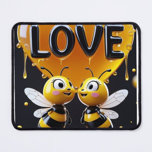 Item preview, Ultra-cute, sweet, cartoon-style illustration of two adorable bees looking at each other designed and sold by Sayed008.