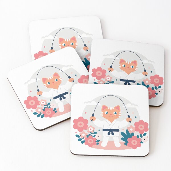 Item preview, Karate orange cat and flowers designed and sold by Valentina Varol.