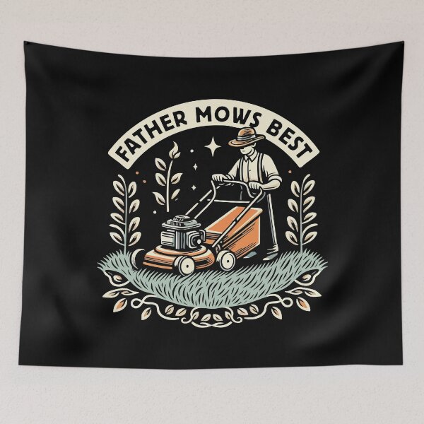 Item preview, Father Mows Best – Retro Lawn King Tribute designed and sold by Scaryzz.