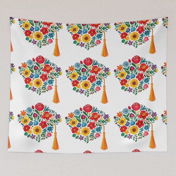 Item preview, Floral Graduation Cap – Colorful Wildflower Grad Tassel Art for Spring Grads designed and sold by ArtfulWeave.