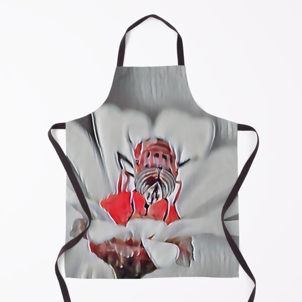 Item preview, 7 Radiant White Blossoms with Bold Red Centers | Minimalist Floral Art for Nature Lovers designed and sold by POETTICA.