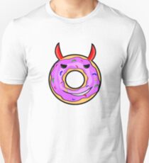 Evil devil's demon donut with red horns Unisex T-Shirt