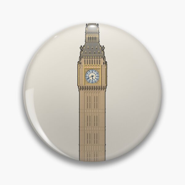 Item preview, Elizabeth Tower (Big Ben) London Architectural Illustration (Outlined) designed and sold by archetype prints.