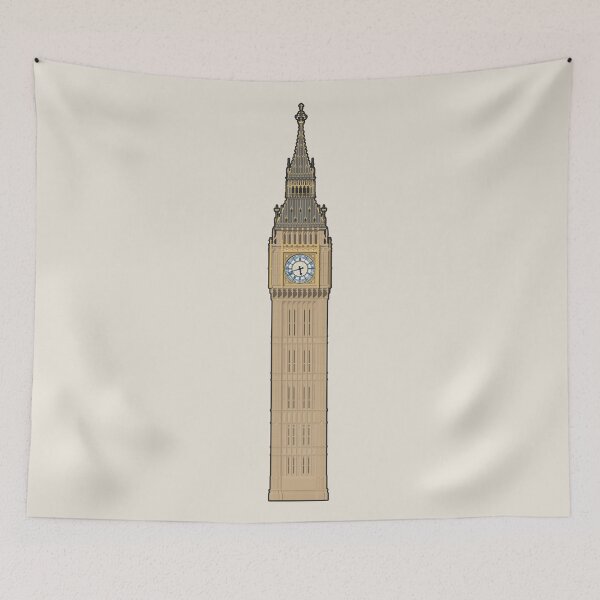 Item preview, Elizabeth Tower (Big Ben) London Architectural Illustration (Outlined) designed and sold by archetype prints.