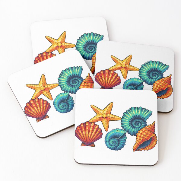Item preview, Tropical Seashell Splash – Vibrant Starfish & Ocean Shells Beach Art designed and sold by ArtfulWeave.