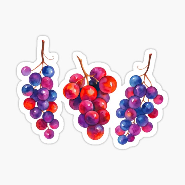 Item preview, Watercolor Grapes Trio – Juicy Vineyard Fruit Art for Wine & Nature Lovers designed and sold by ArtfulWeave.