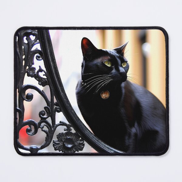 Item preview, Black Kitty Cat Iron Gate Filigree designed and sold by ArtbyJustis.