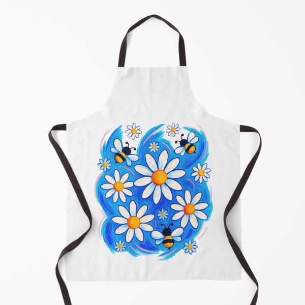 Item preview, Buzz & Bloom – Cute Bumblebee and Daisy Field Whimsical Flower Art designed and sold by ArtfulWeave.