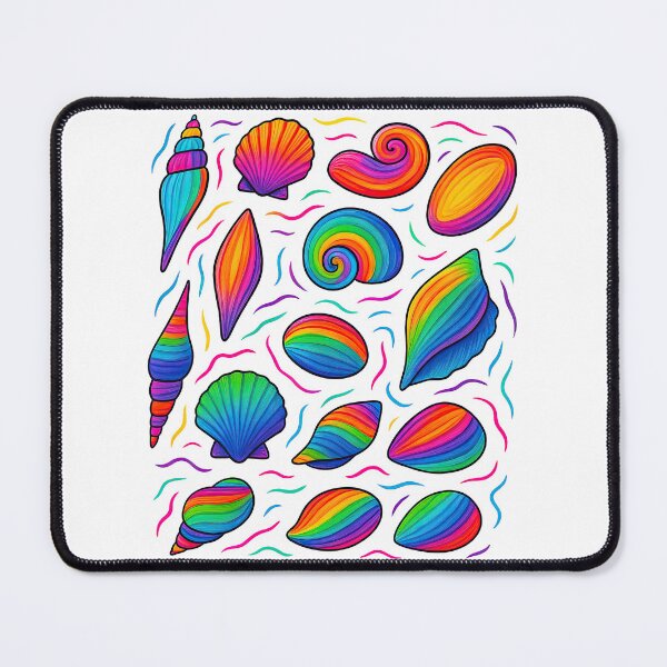 Item preview, Rainbow Seashell Vibes – Neon Ocean Shell Pattern for Beach & Pride Lovers designed and sold by ArtfulWeave.