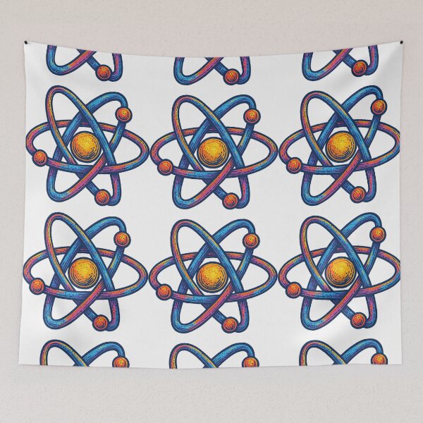 Item preview, Retro Science Atom – Colorful Vintage Physics Illustration for Science Lovers designed and sold by ArtfulWeave.