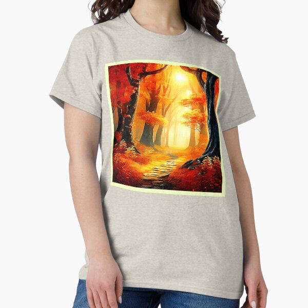 Item preview, Autumn's Embrace: Fiery Forest Path designed and sold by Health And Fitness Posts e-Store.