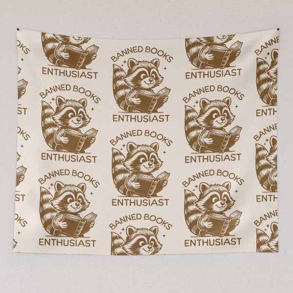 Item preview, Banned Books Enthusiast Book Lover Raccoon designed and sold by KLArtzStore.