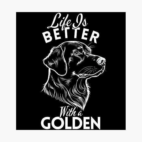 Item preview, Life Is Better With a Golden Retriever – Minimalist Gentle and Devoted Family Dog Design designed and sold by GoodyPaws.