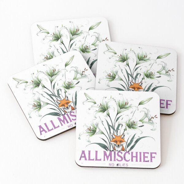 Artikelvorschau, All Mischief No Lilies: Schlauer Fuchs & Elegantes weißes Lilien-Grafik-T-Shirt entworfen und verkauft von Frame of Mind .