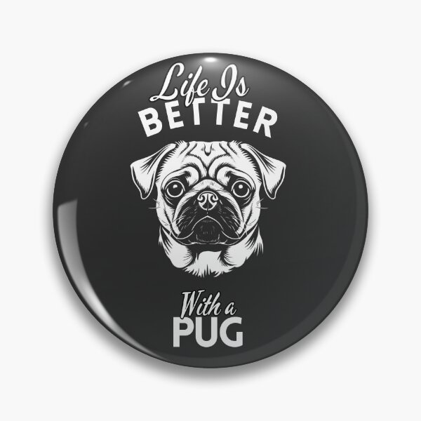 Artikelvorschau, Das Leben ist besser mit einem Mops – Minimalistisches, charmantes und komisches Begleiter-Design entworfen und verkauft von GoodyPaws.